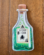 Load image into Gallery viewer, Halloween Potion Bottles Metal Stakes with Easels Black, Purple, Orange, and Yellow with her Frog Roundtop Collection
