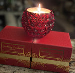Load image into Gallery viewer, Sparkling Cranberry 9oz. Red and Gold Soy Candle Christmas Scent
