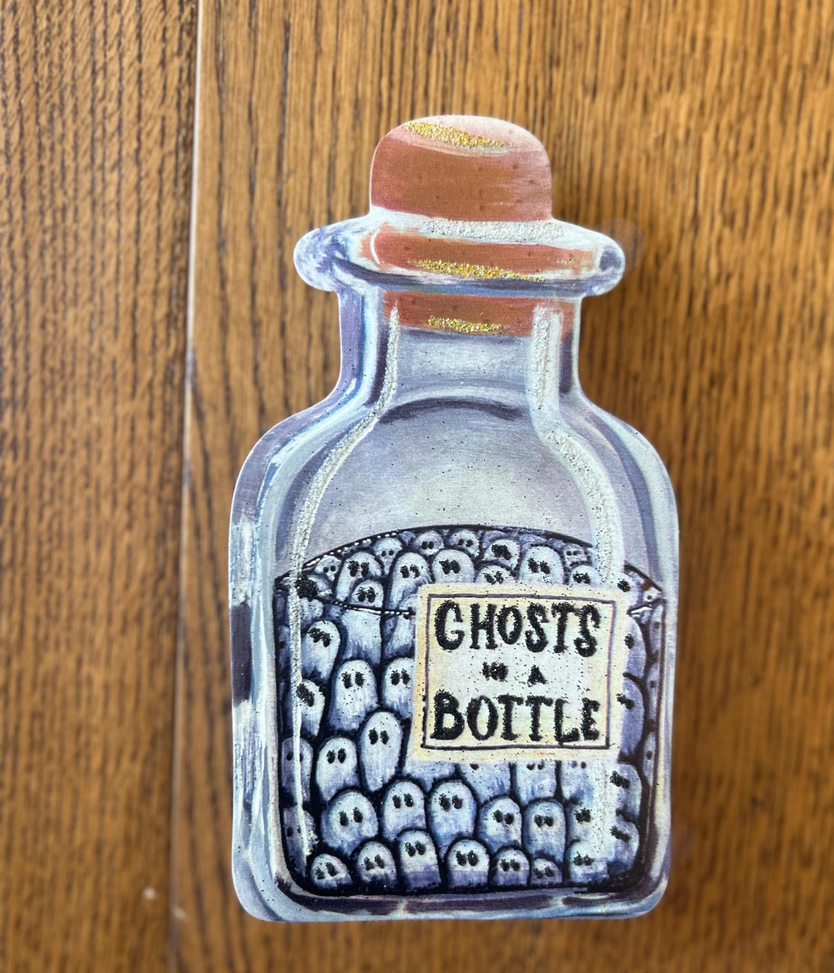 Halloween Potion Bottles Metal Stakes with Easels Black, Purple, Orange, and Yellow with her Frog Roundtop Collection
