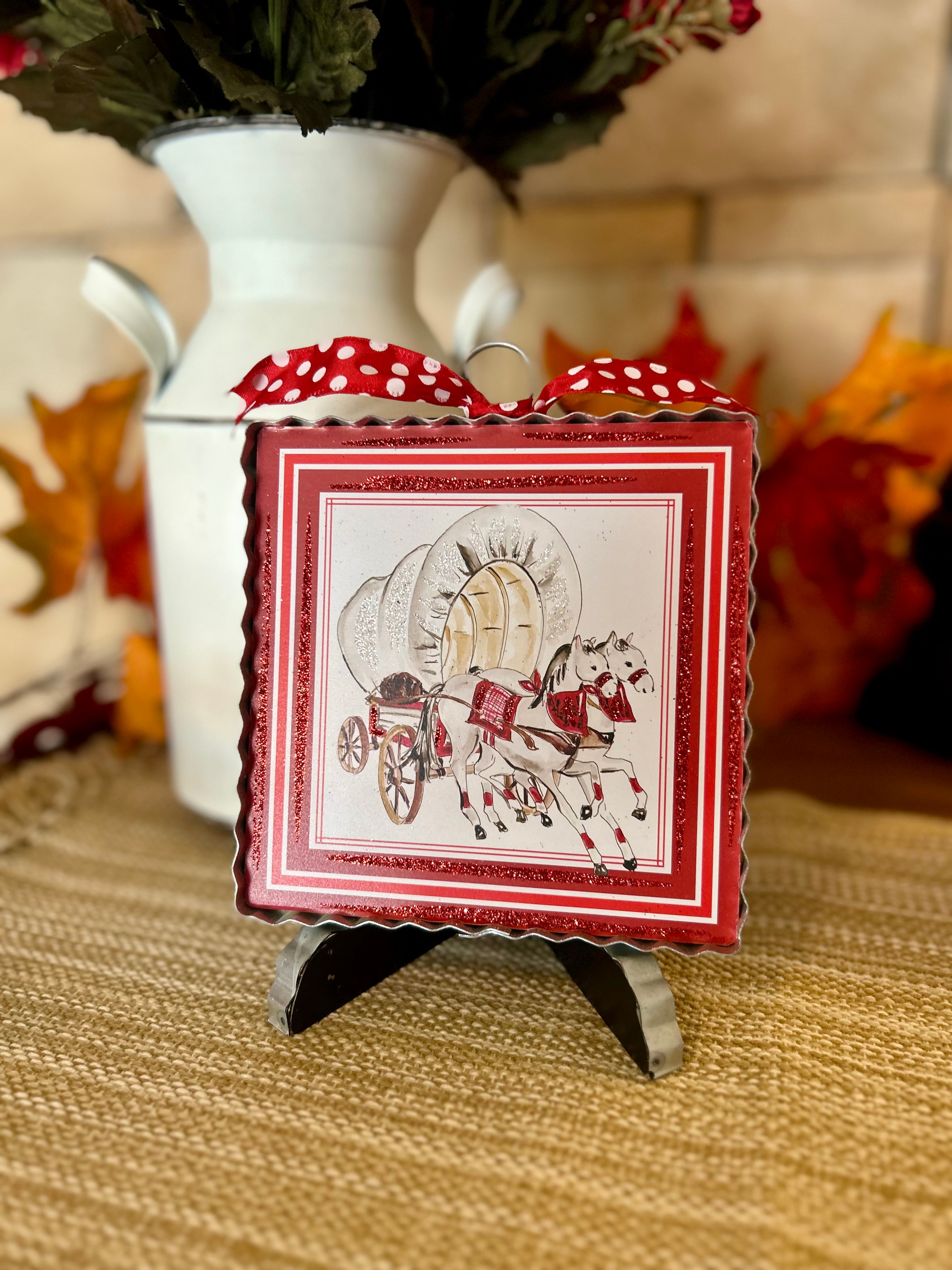 NEW! Sooner Wagon with Horses Mini Print