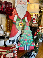 Load image into Gallery viewer, Christmas Tree Red &amp; Green Metal Stake 30” height
