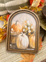 Load image into Gallery viewer, Fall Pumpkins Wood Frame Picture Arch Top Design
