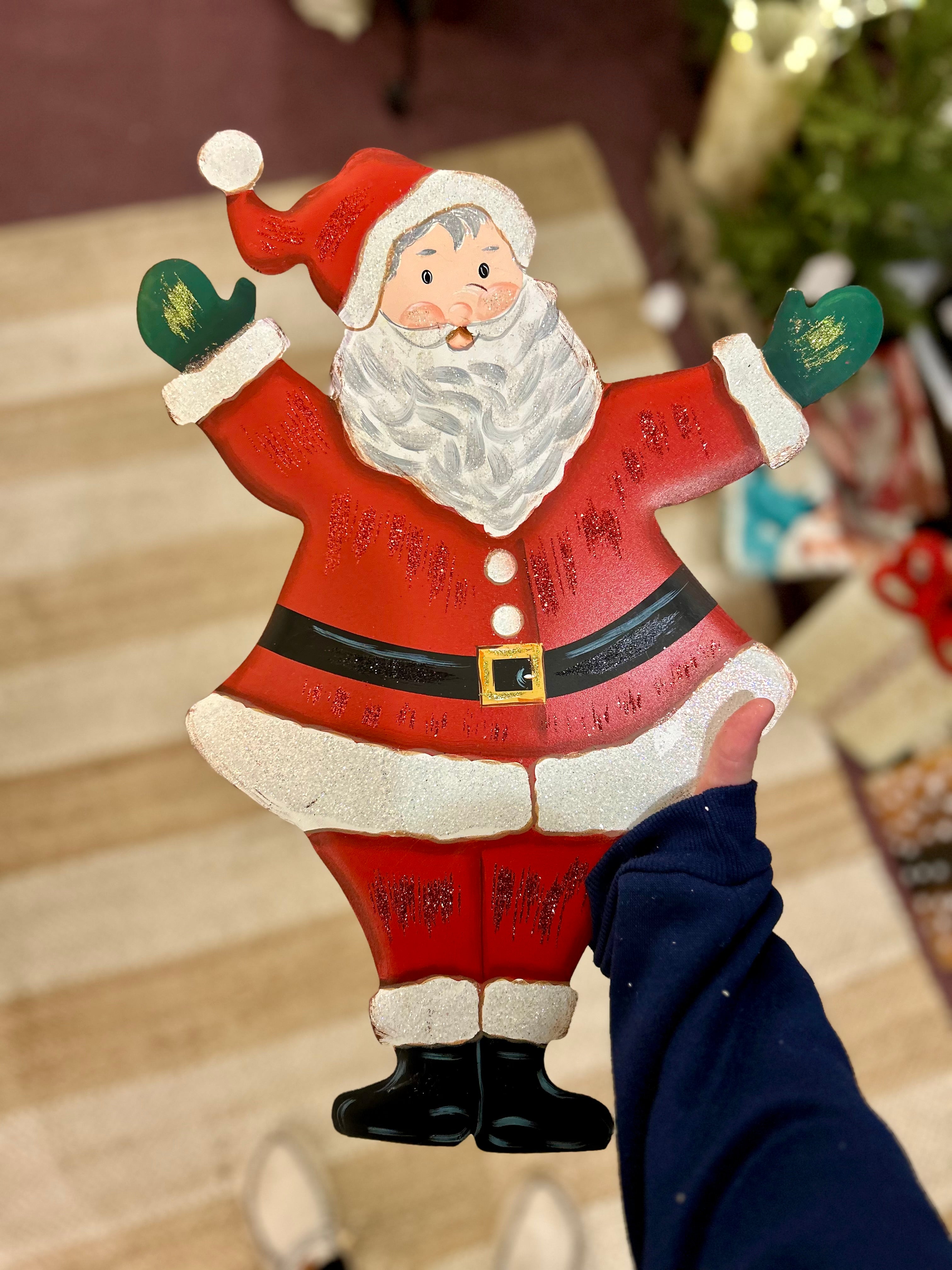 Santa Jolly Old Saint Nick Standing Metal Stake