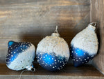 Load image into Gallery viewer, Royal Sapphire Blue and White Set of 3 Ornaments
