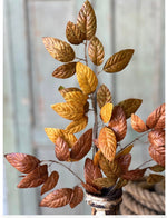 Load image into Gallery viewer, Fall Foliage Stems Mixed Copper, Harvest Gold, and Rust Set of 3 Stems
