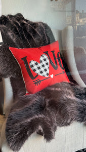 Valentines Day:  Red Love Heart Pillow