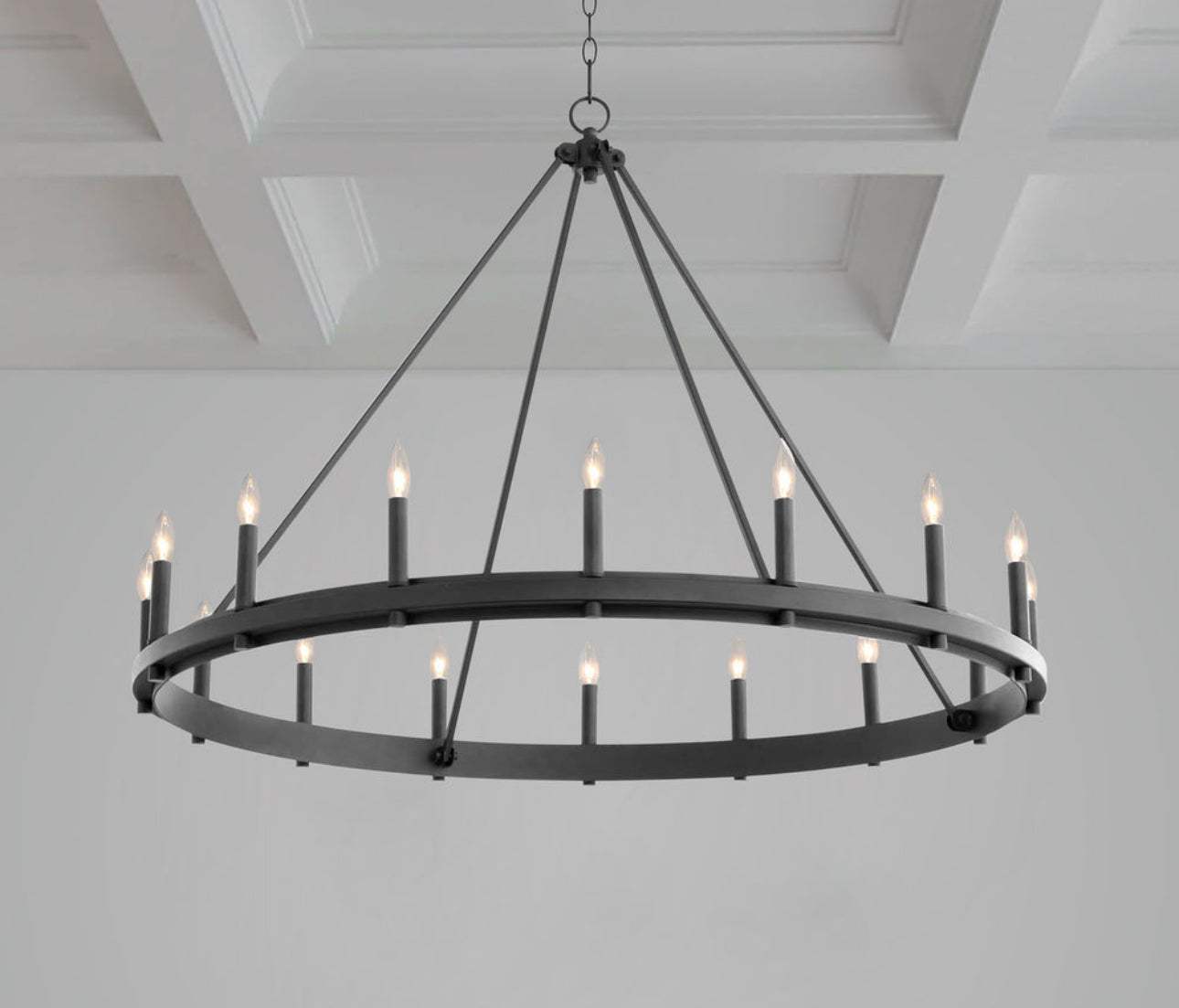 Black Round Aura Chandelier