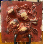 Load image into Gallery viewer, Red Ceramic Accent Tile with Fruit Pattern
