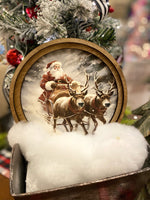 Load image into Gallery viewer, Arch Top Wooden Classic Santa Art with Snow or Round Wood Frame
