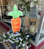 Load image into Gallery viewer, Large Metal Orange Carrot Indoor or Outdoor Stake 30”h
