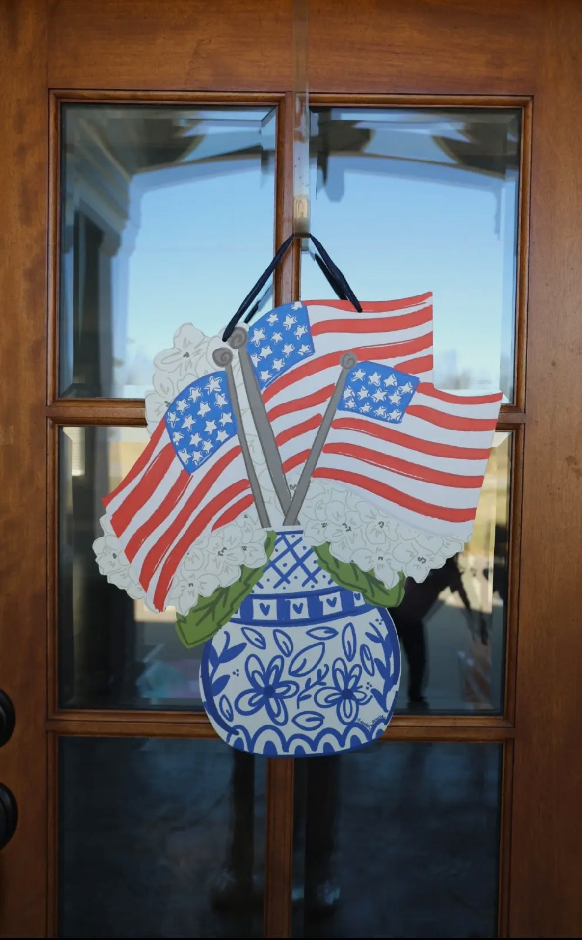 Americana: Chinoiserie America Door Hanger