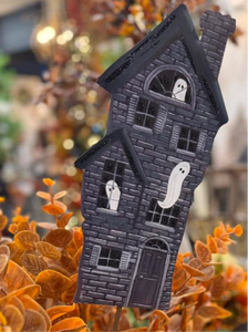 Set of 2 Halloween Haunted House Metal Stakes