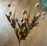 Load image into Gallery viewer, Fall 24 INCH BURGUNDY AND GREEN SLEEPY SILENE EVA BUSH SET OF 3 stems
