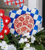 Load image into Gallery viewer, All American Flowers Blue, Red, White Patterns Metal Stakes
