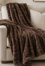 Load image into Gallery viewer, Luxurious Clove Brown Faux Fur Throw
