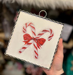 Load image into Gallery viewer, Christmas Candy Canes with Red Bow Mini Print

