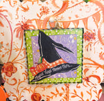 Load image into Gallery viewer, Witch Hat Mini Print with Galvanized Frame Magical Things Happen Here
