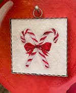 Load image into Gallery viewer, Christmas Candy Canes with Red Bow Mini Print
