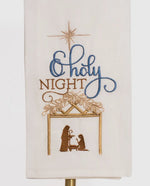 Load image into Gallery viewer, Christmas O Holy Night Hand Towel White, Gold, and Blue
