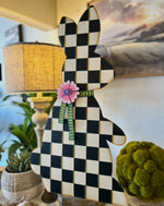 Load image into Gallery viewer, Black &amp; White Check Easter Bunny
