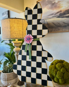 Black & White Check Easter Bunny