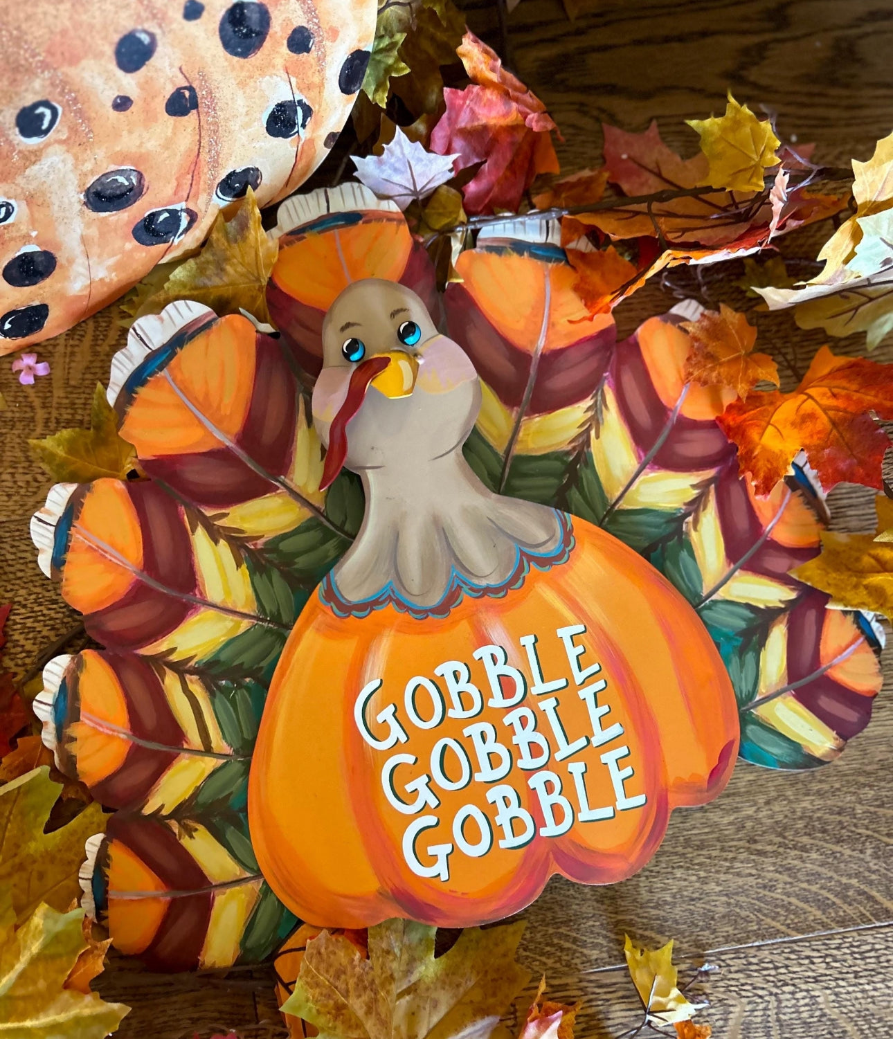 Gobble Gobble Bright Turkey Metal Stake