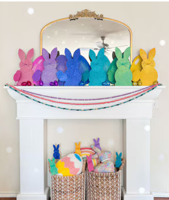 Set of 6 Medium Pastel Eggs Metal Stakes