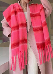 Pink & Red Stripe Scarf or Shawl