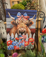 Load image into Gallery viewer, Cow American Patriotic Design Outdoor Flag

