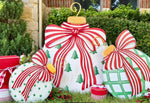 Load image into Gallery viewer, Large Red, Green &amp; White Large Christmas Metal Ornament
