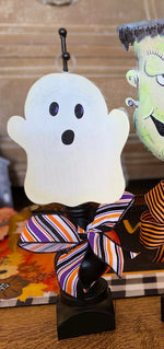 Load image into Gallery viewer, Halloween Ghost White Shimmering Mini Charm
