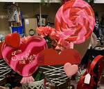 Load image into Gallery viewer, Large Hot Pink and Red Lollipop Metal Outdoor or Indoor Stake
