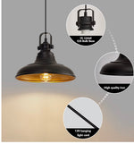 Load image into Gallery viewer, Farmhouse Bowl Style Black Pendant Adjustable Rope
