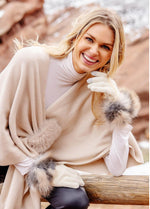 Load image into Gallery viewer, Gray Chevron Faux Fur Tech Gloves
