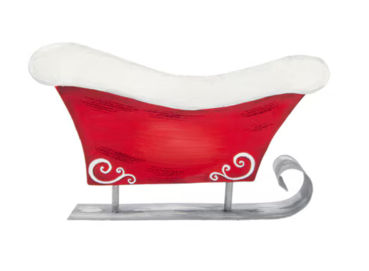 Red Sleigh Metal with Pocket for Arrangement Outdoor or Indoor