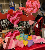 Load image into Gallery viewer, Valentines Loads of Love Pink Polka Dot Truck Metal Stake with Attached Easel

