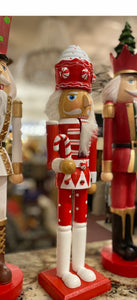 Set of 2 Nutcrackers Red & White