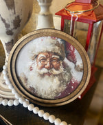 Load image into Gallery viewer, Arch Top Wooden Classic Santa Art with Snow or Round Wood Frame
