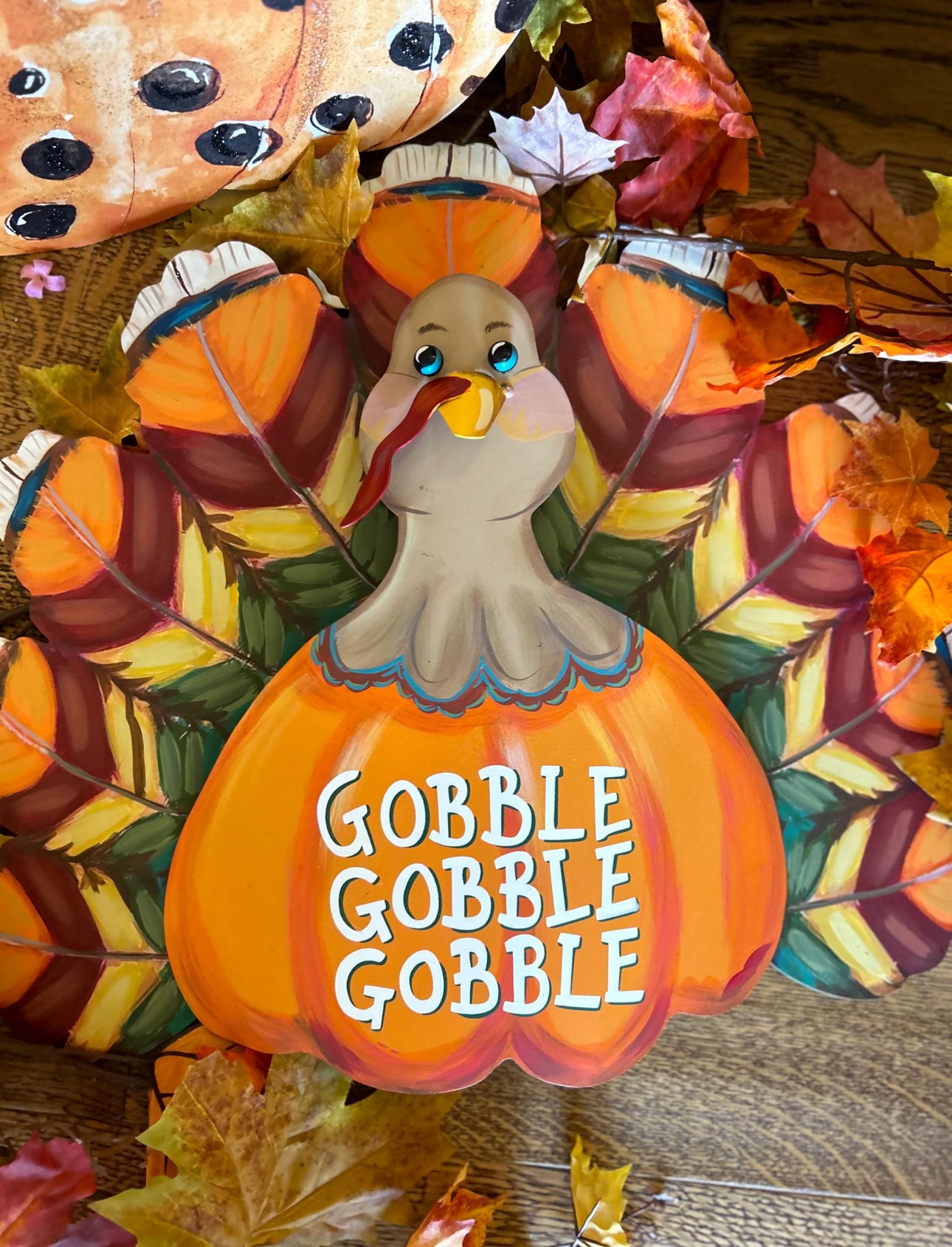 Gobble Gobble Bright Turkey Metal Stake