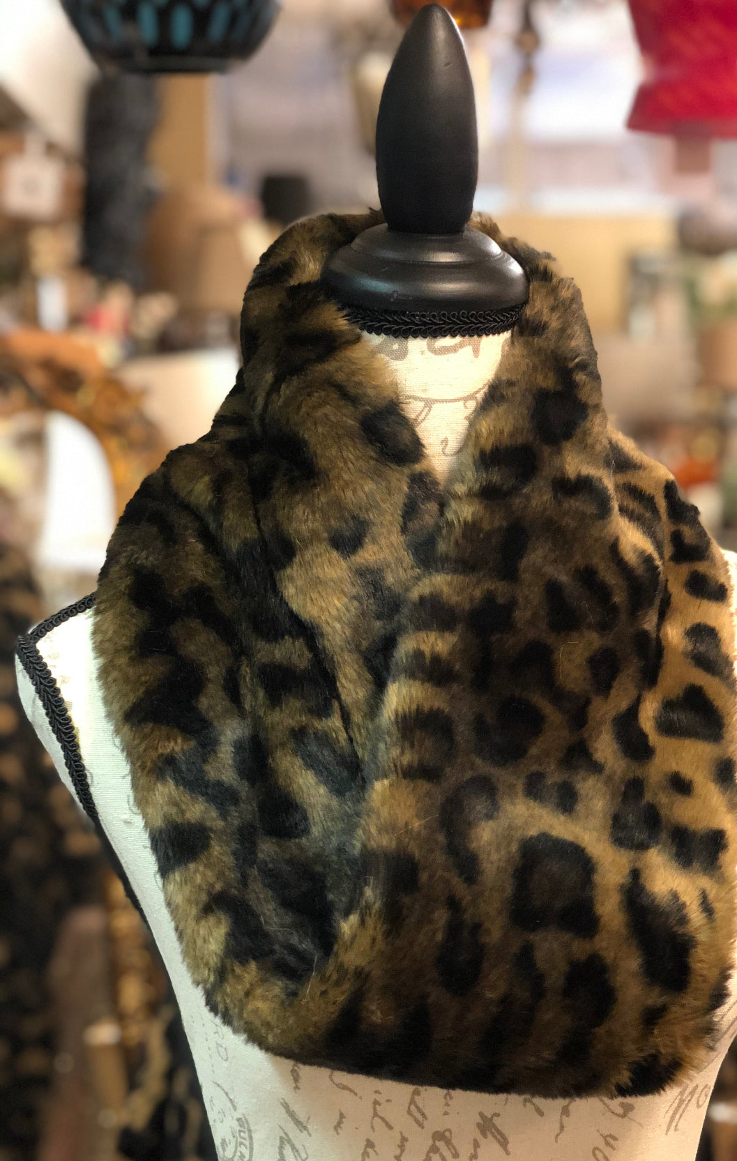 Tan, Brown, & Black Panther Eternity Faux Fur Scarf