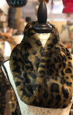 Load image into Gallery viewer, Tan, Brown, &amp; Black Panther Eternity Faux Fur Scarf
