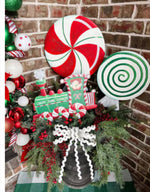 Load image into Gallery viewer, Set of 2 Red White Lollipop Green Lollipop Metal Easel/Stake
