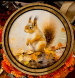 Load image into Gallery viewer, Fall Leaves and Squirrel Picture with Wood Frame
