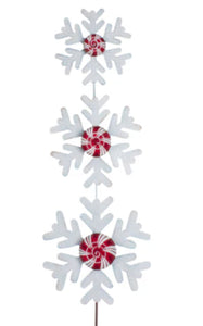 Snowflake Topiary with Candy Center Metal Outdoor Stake