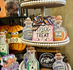 Load image into Gallery viewer, Pink Trick or Treat Mini Print with Galvanized Frame
