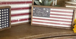 Load image into Gallery viewer, Americana One Nation Under God with wood frame 16”x8”
