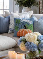 Load image into Gallery viewer, Blessed Hook Blue, Green, Orange, and White Fall Pillow
