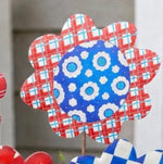 Load image into Gallery viewer, All American Flowers Blue, Red, White Patterns Metal Stakes
