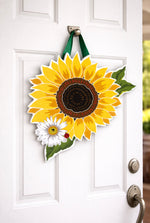 Load image into Gallery viewer, Sunflower Door Hanger in Yellow, White, and Green
