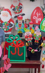 Load image into Gallery viewer, Christmas Neon Green Bulb Metal Stake Outdoor or Indoor
